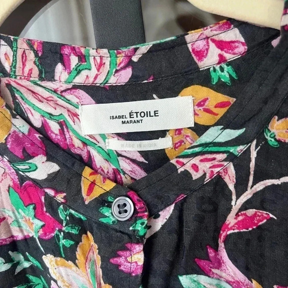 Étoile Isabel Marant Blouse button up shirt long sleeve floral print - Picture 3 of 10